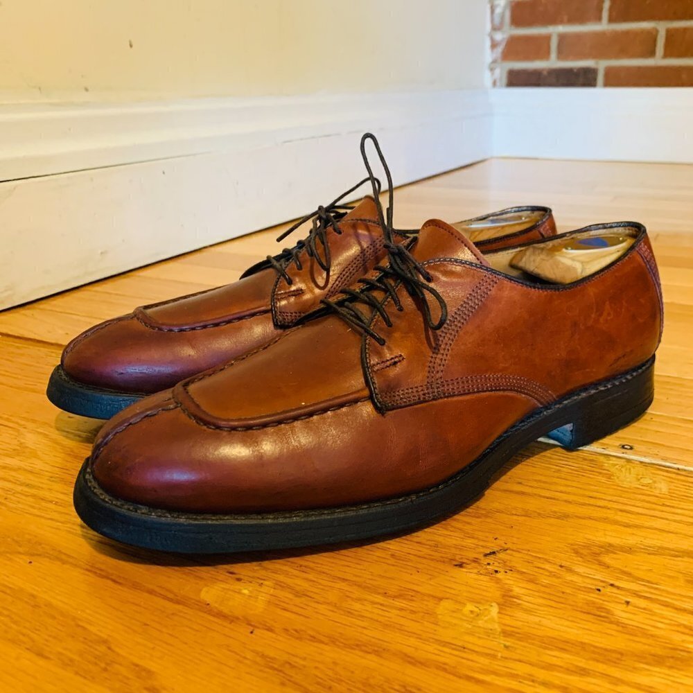 Allen Edmonds Dellwood Mens 9.5 D Brown Oxfords Split Toe Dress Shoes - Picture 5 of 16